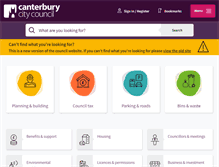 Tablet Screenshot of canterbury.gov.uk